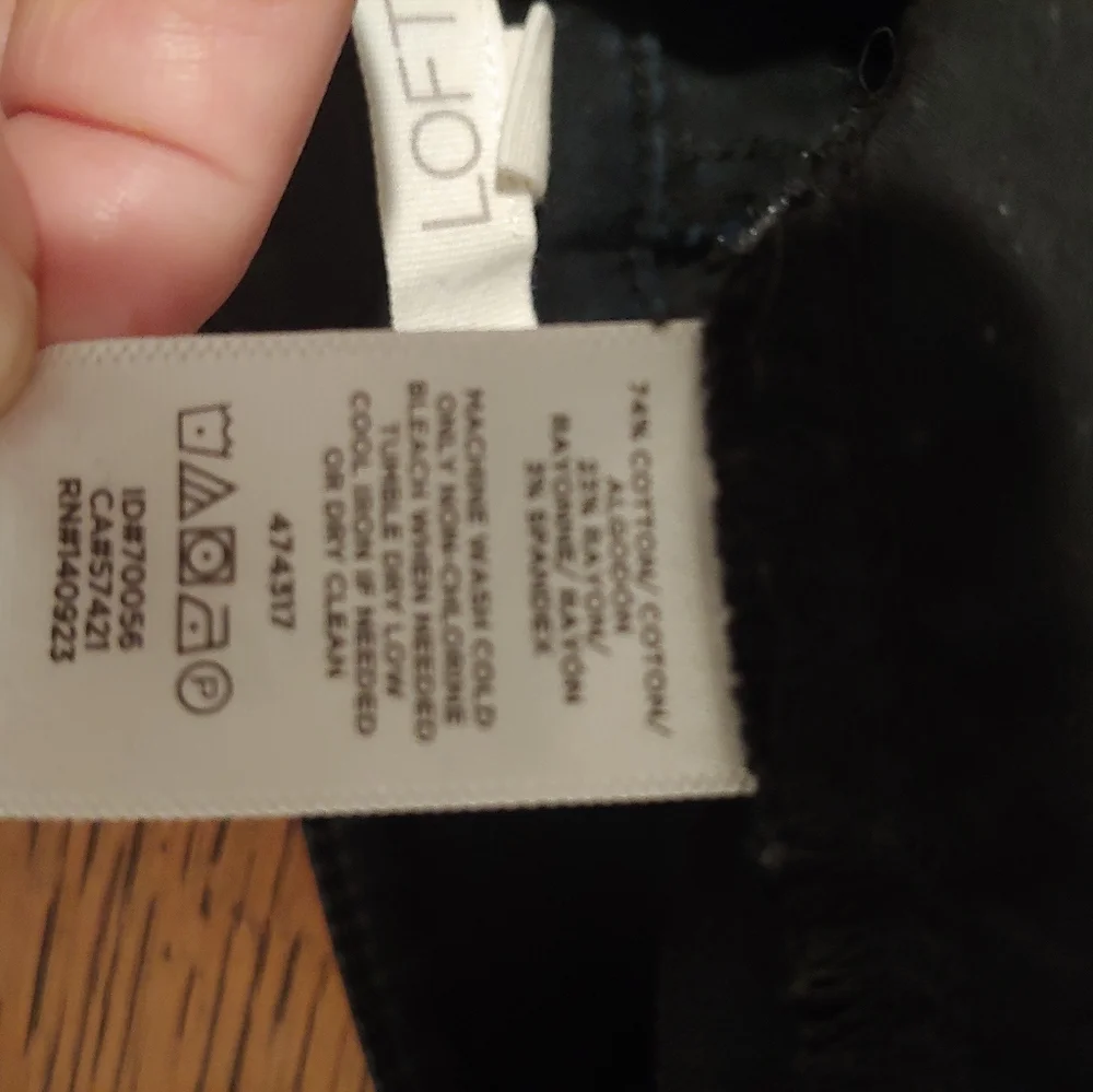 Loft Marisa Cut Ankle Skinny Pants Size 8 Petite Black - Picture 7 of 10